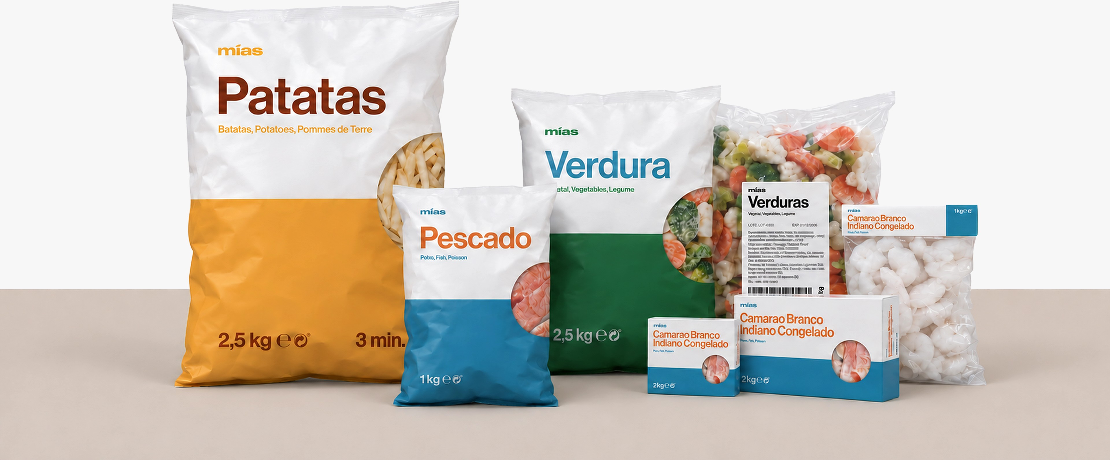 Productos congelados Mías: patatas, verduras, pescado y marisco